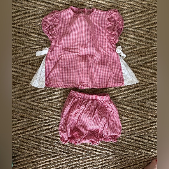 🎀 James & Lottie Outfit Bundle,Size 18M | Red Gingham Set + Green gingham Dress - Picture 6 of 10